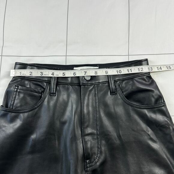 Abercrombie & Fitch Pants Womens 27 Black Curve Love Faux Leather Vegan Straight - Picture 6 of 11